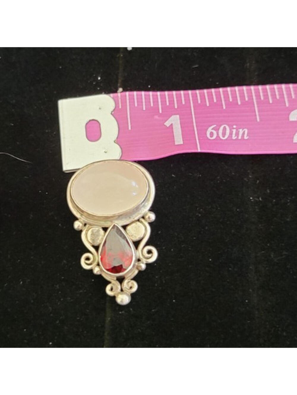 Signed VTG Sajen .925 Post Earrings w/Gemstone Accents - Picture 4 of 8